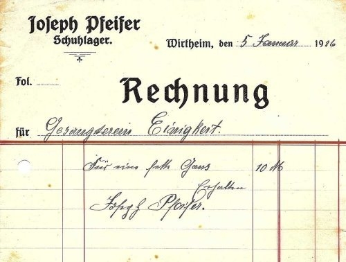 Rechnung für eine Gans